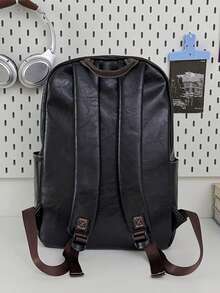Multi-Pocket Business Casual Travel Daily School College Campus Backpack Outdoor Vacation Leisure Backpack (No Accessories) - Black - View 6