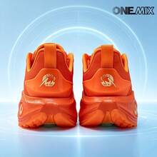 ONEMIX Fashion Sports Casual Running Shoes, Comfortable Shock Absorption, Low-Top Thick Sole, Anti-Slip, Wear-Resistant - Sunny Orange - View 5