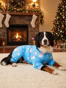 1PC Christmas Dog Pajamas - Soft Warm And High Stretch Full Coverage Pet Rompers, Anti Licking & Bug Protective Jumpsuit For Small Medium Large Dogs, Christmas All Over Printing Dog Clothes - Cute Cartoon Snowman Pattern - Multicolor - View 6