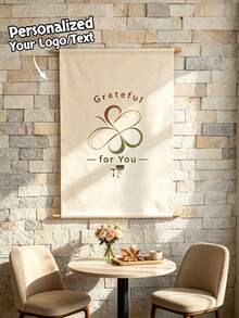 1pc Custom Logo Banner Vertical Business Sign,Personalized Your Logo/Text Hanging Fabric Banner,Market Display, Pop Up Shop Branding,Vendor Booth - Multicolor - View 2