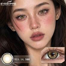 عدسات Eyeshare بنية اللون، زوج واحد من عدسات لاصقة ملونة ناعمة للعين، 14.5 مم، مناسبة للاستخدام اليومي والحفلات، قابلة للاستخدام السنوي - بني - مشاهدة 2