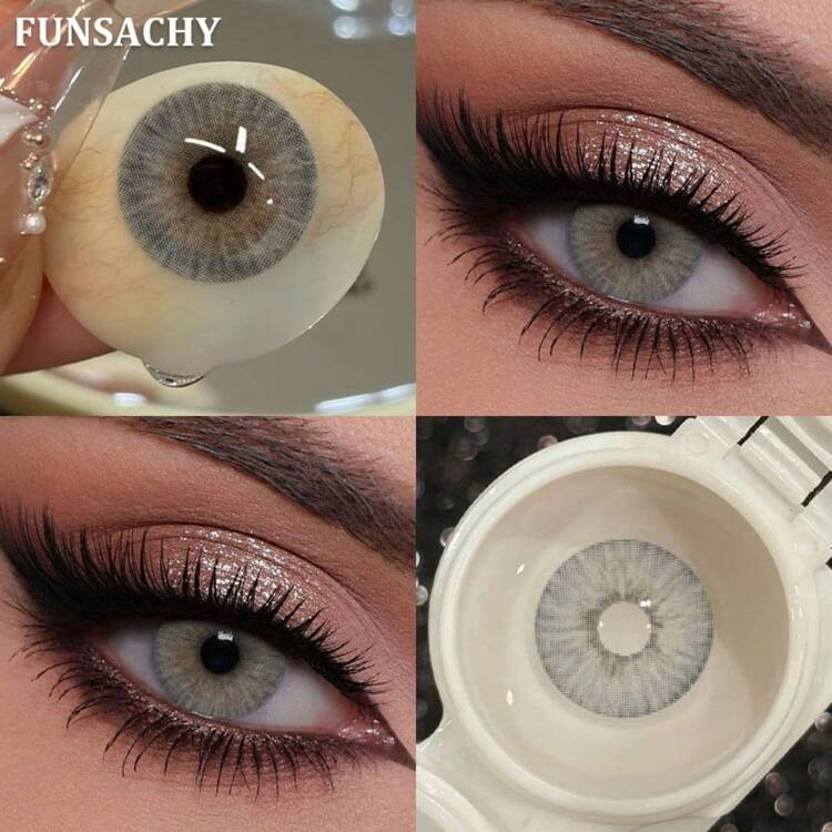 FUNSACHY 系列隱形眼鏡 1 對，14.5mm，年度使用灰色隱形眼鏡 - -GRAY - 查看 4