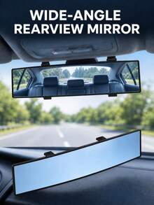 High Definition Car Rearview Mirror, Universal Clip-On Panoramic Rearview Mirror, Suitable For Cars, SUVs, Trucks And Vehicles - Multicolor - View 1