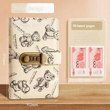 100-Page A6 Locked Binder, Bear Pattern, Budget Tracker, Cash Notebook, Perfect For Back-To-School - A6 - View 8