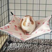 1pc Guinea Pig Hammock, All-Season Breathable Ice Silk & Crystal Velvet Double-Sided Pet Hammock, Suitable For Guinea Pigs, Rats, Hamsters And Ferrets - one-size - View 2