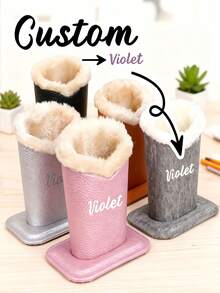 Customizable Glasses Storage Box, Desktop Glasses 3D Storage, Plush Thickened Glasses Protective Case, Suitable For Office, Desktop - Multicolor - View 2