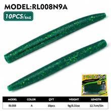 PRO BEROS PROBEROS 10Pcs Senko Soft Plastic Stick Baits, Wacky Worm Fishing Lures Glitter Ribbed Soft Stick Worm, Multi‑Color Artificial Bait For Bass Freshwater Fishing Tackle - 9g/12.7cm - View 11