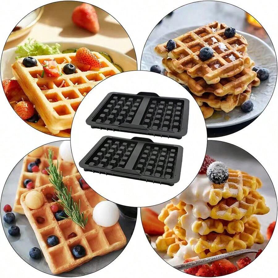 Non-Stick Silicone Air Fryer Waffle Maker Mold - Reusable Baking Pan, Compatible With Most Air Fryers, Dishwasher , Perfect For Belgian Waffles, Pancakes And Egg Bites, Kitchen Gadget, Compact Design, Easy To Clean, Kitchen Accessory, Home Cook