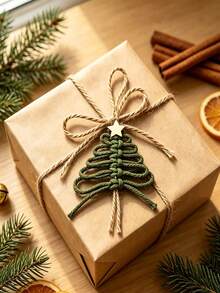 1/4/8pcs Lace Christmas Tree | Gift Tags | Green Christmas Decor | Advent Candle Decoration | Small Gifts | Souvenirs, Christmas Tree Hanging Decoration - Multicolor - View 9