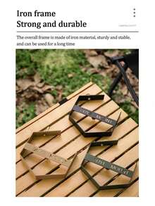 Outdoor Mosquito Coil Holder Creative Iron Art Hexagonal Hanging Mosquito Coil Stand Portable Mosquito Repellent For Camping And Home Use (Includes Storage Bag) - Multicolor - View 3