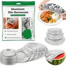 100Pcs Expandable Aluminum Foil Food Covers, Disposable Stretch Tin Foil Plate Lids, Heat Insulation Universal Food Cover For Plates Bowls, Kitchen Leftovers, Picnic & Catering Use - Silver - View 2