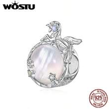 WOSTU 1pc Angel Wings Pendant 925 Sterling Silver Opal Shell Inlaid Cubic Zirconia Beads DIY Bracelet Accessory Exquisite Jewelry Women's Birthday Party Gift - Multicolor - View 15