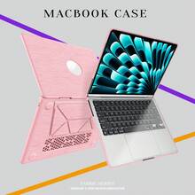 Stand Cover For MacBook Air 13 M5 2026 Hard Shell Compatible With M2 M3 M4 Air 13 Model A2681 A3113 A3240 A3449, Fabric Plastic Protective Cover With Bracket Bottom Shell For MacBook Pro 14,Air 15, Pro 16.2, Neo 13 A18 Pro A3404 - View 5