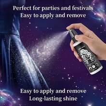Spray de Brillo para Vestidos de Fiesta,Spray brillante con glitter, Spray de Glitter- Niebla Brillante Ultra Fina - Impulsa el Brillo de Tu Atuendo para Vestidos, Vestidos de Noche, Looks de Fiesta - Brillo a Punto para Fotos -perfecto para Halloween, Navidad y ocasiones especiales - Ver 3