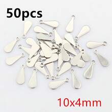 50pcs Stainless Steel Small Charms Pendants For Extension Tail Chains Pendant DIY Jewelry Making Findings Accessories Necklace Bracelet - Steel - View 26