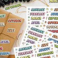 5 Sheets Monthly Planner Stickers, Colorful January To December Month Header Labels, Suitable For Scrapbooking, Calendars, Journals And Daily Planning Monthly Calendar Stickers - Multicolor - View 1