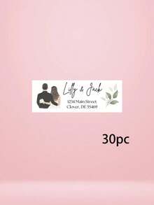 14/30/56pcs Custom Wedding Couple Envelope Sealing Stickers, Romantic Wedding Invitation Envelope Decor, Bridal Shower Favor Gift Bag Sticker - Multicolor - View 33