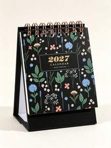 2027 Floral Paper Desktop Calendar, Spiral Bound Vertical Desk Calendar With Decorative Cover, Compact Date Planner, Suitable For Home Office, Desk, Bedside Table, Bookshelf Decoration, Christmas Daily Organization - One Size - View 12