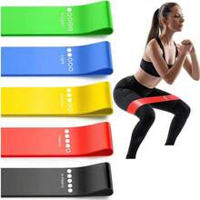 1/5pcs TPE Elastic Bands, Thickened Yoga Resistance Bands, Rubber Strength Training Butt Lift Loops - Multicolor - View 1