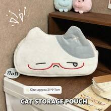 1pc New 3D Crying Cat Face Pencil Case, Cute Large Capacity Student Stationery Bag, Suitable For Pencils, Sticky Notes And Markers; Fashionable, Exquisite And Soft Makeup Bag; Creative Portable Daily Storage Bag, Suitable For Small Personal Items - Cat - View 7