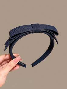 1pc Women's Solid Color Simple Fashion Fabric Bow Headband Temperament Versatile Solid Color Anti Slip Headband , Hair Accessories ﻿ - Multicolor - View 4