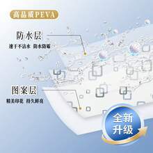 1件小格紋浴室浴簾，浴室乾濕分離隔簾，適用於居家、飯店、學校宿舍，含掛環 - 彩色 - 查看 7