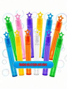 6/12/24/36/48/60pcs Colorful Plastic Bubble Sticks (Empty Bottles), Mini Soap Bottles, Suitable For Birthday Party, Wedding Decoration - Multicolor - View 9