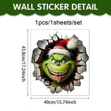 The Grinch 2pcs Large Christmas Window Decals The Cartoon PVC Static Cling Stickers Window Decoration Glass Stickers,Suitable For Neutral Style Room, Bedroom And Game Room Home Decor - Bear Height Chart - View 15