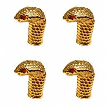4pcs Cool Snake Head Design Tire Valve Stem Caps, Waterproof Universal Wheel Valve Covers, Suitable For Cars, Motorcycles, SUVs, Bicycles, Trucks - A - View 4