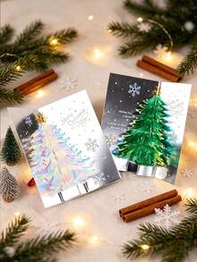 3D Christmas Greeting Card, Pop-Up Christmas Tree Card, Creative Christmas Gift, Student Gift For Christmas Activity, - A - View 5