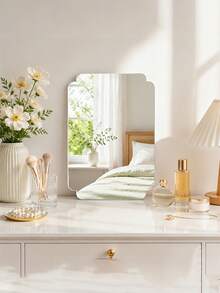 Irregularly Shaped Acrylic Square Makeup Mirror; Dressing Table And Beauty Photography Prop Mirror; Uniquely Designed Combination Mirror; Tabletop Ornament Suitable For Various Occasions; Home Decor Mirror; Bathroom Mirror; Makeup Mirror - Acrylic Mirror Sticker - View 5