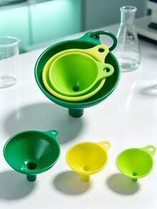 3pcs Random Color Creative Funnel Set, Kitchen Plastic Large Mouth Small And Large Oil Funnel/Wine Funnel Dispensing Tool - View 5