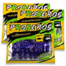 PRO BEROS بروبروس 10 قطع/كيس طعوم كائنات ناعمة على شكل سرطان البحر، طعوم بلاستيكية ناعمة بأسلوب الجمبري اللامع، طعم زاحف صناعي من مادة PVC لصيد أسماك الباس في المياه العذبة والمالحة - متعدد الألوان - مشاهدة 7