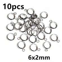 10pcs Stainless Steel Gold Color Loop Hoops Rings Circle Bails Connector Diy Jewelry Findings Accessories For Bracelet Necklace - Bails - View 11