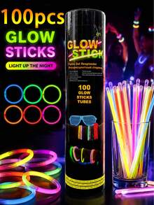 100/15pcs 8-Inch Glow Sticks, 10-12 Hours Glow Time, Suitable For Parties, Gatherings, Bars, Birthdays, Halloween Parties, Holiday Decorations And Disposable Items - Seven-color Glow Sticks - View 10