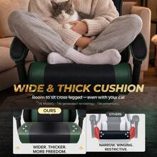 Fabric Gaming Chair With Footrest, Ergonomic Computer Desk Chair With Pocket Spring Cushion Home Office High Back Lumbar Support Heavy Duty Wide - Green - View 8