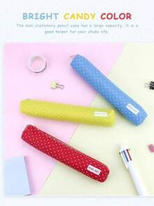 Ultra-Thin Pencil Case, Colorful Pencil Pouch Makeup Bag, Zippered Adult Office Stationery Storage Box, Compact And Elegant - Multicolor - View 5