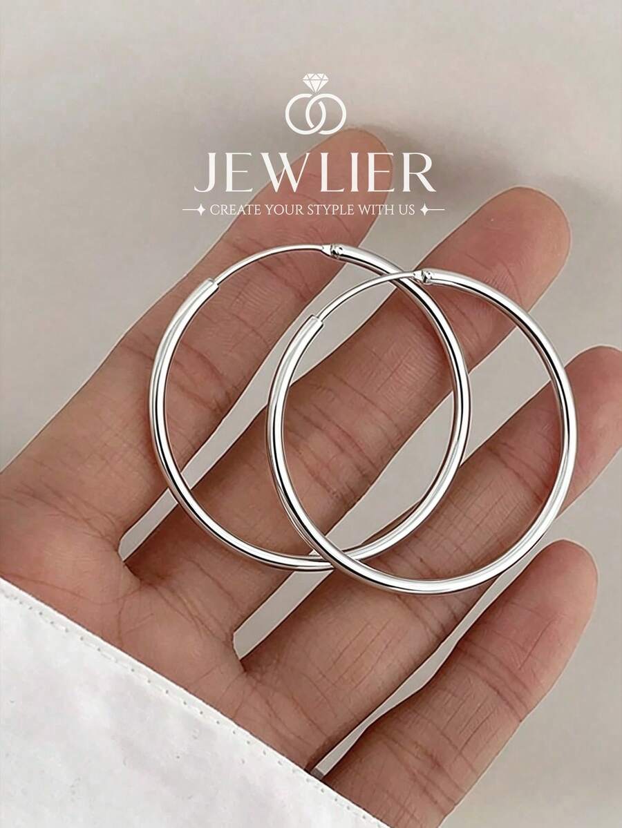 1 Pair Shiny Minimalist Diamond Personalized Round Earrings, Women's Simple Basic Style Fashion Elegant Luxury Jewelry Date Gift