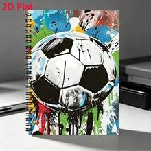 1pc A5 Spiral Notebook, Dynamic Soccer Splash Art Cover, Black Spiral 23-Hole Binding, 50 Sheets 100 Pages, Classroom Notes, Office Meeting Records, Portable Diary Notebook, Suitable For Professionals And Students - A5 lined - View 17