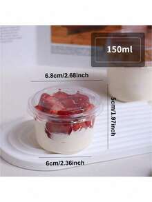 10 pcs Cangkir Kue Reusable dengan Tutup, Tahan Pecah, untuk Yoghurt, Santan Kelapa, Puding, Oat, Kue Krim, Cangkir Dessert Transparan Cocok untuk Kue, Mousse, Cupcake, Es Krim - transparan - View 3