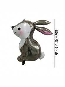 1pc Cartoon Rabbit Foil Balloon, Used For Birthday Party Decoration - Rabbit Balloon - View 6