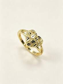 Women's Fashion Asymmetrical Heart-Shaped Ring, Jewelry Gift For Daily, Party, Christmas, Thanksgiving - Gold - View 14