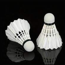12PCS White Badminton Shuttlecocks - Windproof Durable Goose Feather Shuttlecock Set, Unbreakable Single Play Badminton Kit, Professional Stable Long-Lasting Goose Down Shuttlecocks, Suitable For Home And Professional Training, Classic Design, Premium Quality Badminton Shuttlecocks - White - View 3