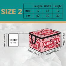 Multi-Size, Multi-Pattern Optional Food Cat Grooming Supplies Leopard Print Valentine's Day Heart & Text Foldable Storage Box, Zippered Handheld Storage Bin, Upgraded Fabric Large Capacity Organizer Box, Suitable For Wardrobe, Dormitory, Under Bed Storage, Organizing Clothes, Bedding, Toys, Miscellaneous Items, Home Moving Organization Storage Box - Multi-color - View 15
