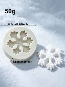 Snowflake 3D Silicone Mold, Winter Christmas, Fondant Chocolate Candy Cake Decoration Tool, Non-Stick Reusable Baking Mold, Suitable For Cupcake Decoration, Sugar Paste, Polymer Clay And DIY Crafts, Easy Release And Easy To Clean - Beige - View 9