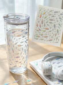 1Pc/1Set, Holographic Iridescent Stickers, Ocean Fish Motif With Shimmer Finish, For Laptop, Journaling Supplies, Sticker Book, Decorative Accessory For Water Cup, Camera, Phone Case, Headphones - WY Laser Fish - View 5