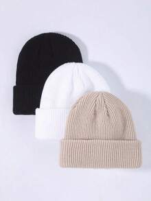 1/3pcs Women's Winter Warm Knitted Hat Suitable For Daily Use - Multicolor - View 7