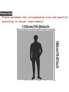 3D Crystal Transparent Plastic Shower Curtain 180*180cm Thin Lightweight Ice Cube Pattern Bathroom Shower Inner Liner With Plastic Grommet Holes - Grey - View 13