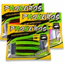 PRO BEROS PROBEROS 10Pcs Senko Soft Plastic Stick Baits, Wacky Worm Fishing Lures Glitter Ribbed Soft Stick Worm, Multi‑Color Artificial Bait For Bass Freshwater Fishing Tackle - 9g/12.7cm - View 5