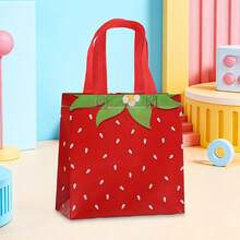 Pink Strawberry Pattern Printed Non-Woven Shopping Bags, Suitable For Preschool Party Birthday Atmosphere Decoration, Classroom Prizes, Theme Party Gift Packaging, Home Gathering Item Storage, Party Gift Packaging Christmas Thanksgiving Baby Shower Wedding - Multicolor - View 8